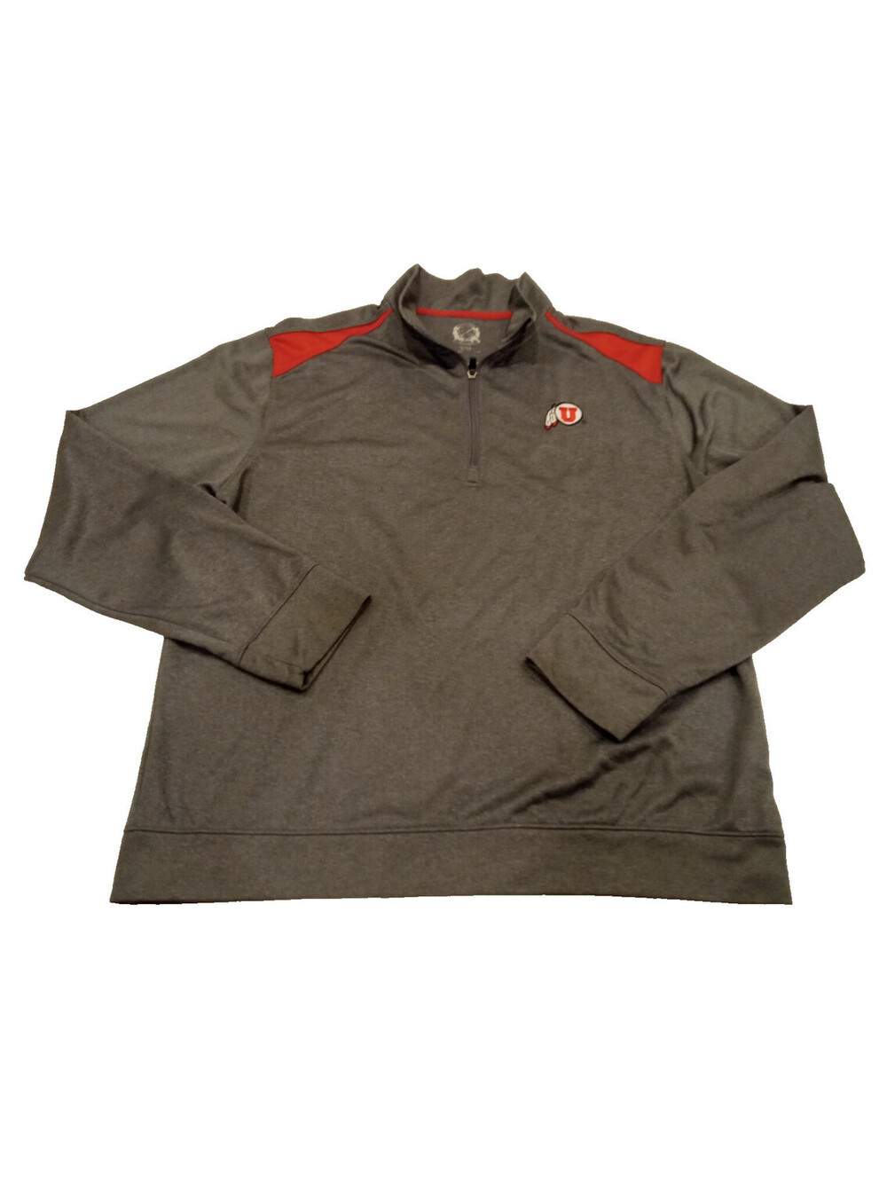 Campus Drive Utah Utes Pullover Mens XXL Gray Red Shoulder Block U Logo 2XL